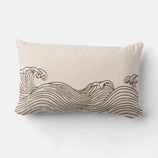 ミニマリストコースタルウェーブデコール装飾用クッション ランバークッション (裏面)