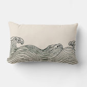 ミニマリストコースタルウェーブデコール装飾用クッション ランバークッション (正面)