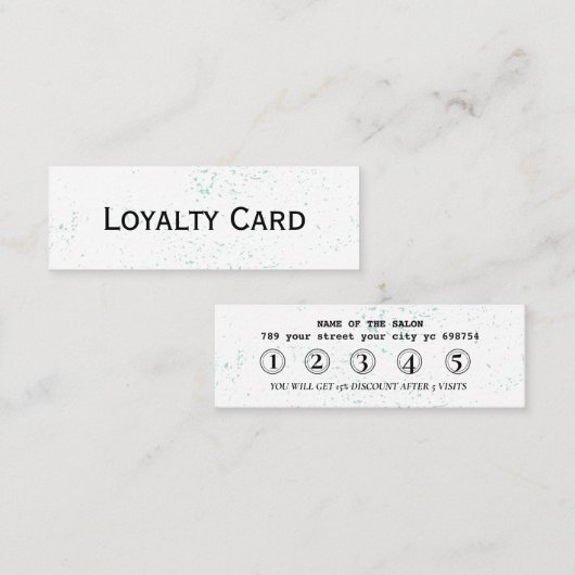 ミニマリストコーナーアクセントサロンロイヤリティカード ロイヤリティカード (正面/裏面)