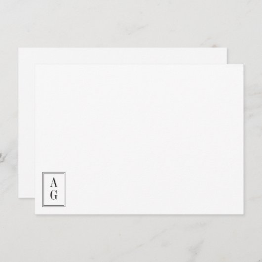 ミニマリストコーナーモノグラムイニシャルシスタイリッシュック ノートカード (正面/裏面)