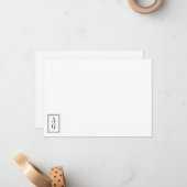 ミニマリストコーナーモノグラムイニシャルシスタイリッシュック ノートカード (正面/裏面インサイチュ)