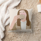 ミニマリストコーヒーオーバー装飾用クッション – 美学 クッション (ブランケット)