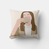 ミニマリストコーヒーオーバー装飾用クッション – 美学 クッション (正面)