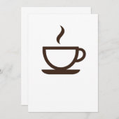 ☕ミニマリストコーヒーカップ – バリスタ&カフェビベス 招待状 (正面/裏面)