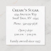 ミニマリストコーヒーショップの名刺 スクエア名刺 (裏面)