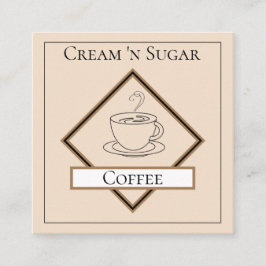 ミニマリストコーヒーショップの名刺 スクエア名刺