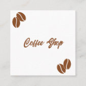 ミニマリストコーヒーショップの名刺 – Brown & Whi スクエア名刺 (正面)