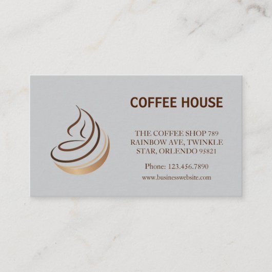ミニマリストコーヒーショップロイヤリティカード 名刺 (正面)