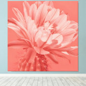 ミニマリストコーラルサボス開花 キャンバスプリント (インサイチュ (ウッドフロア))