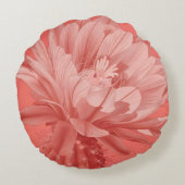 ミニマリストコーラルサボス開花 ラウンドクッション (裏面)