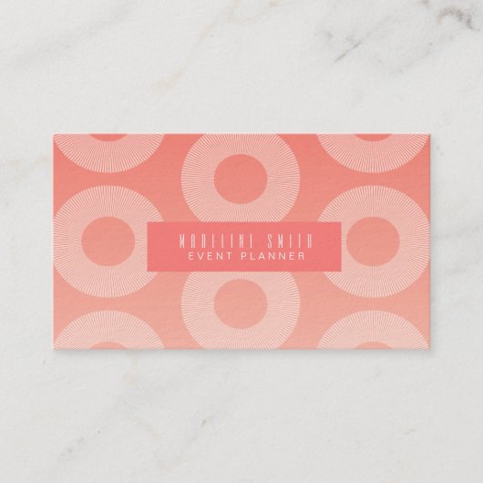 ミニマリストコーラルスパイラルリングや輪抽象芸術円形 名刺 (正面)
