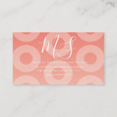 ミニマリストコーラルスパイラルリングや輪抽象芸術円形 名刺 (裏面)