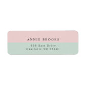 ミニマリストコーラルセージパーソナライズされた差出人住所 ラベル (正面)