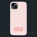 ミニマリストコーラルピンクモダンイニシャルモノグラム iPhone 13ケース<br><div class="desc">コーラルピンクモダンミニマルイニシャルモノグラム電話ケース。独自のiPhoneパーソナライズされたケースを作成しカスタムて、イニシャル名。</div>