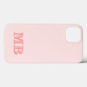 ミニマリストコーラルピンクモダンイニシャルモノグラム Case-Mate iPhoneケース (裏面 (横))