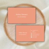 ミニマリストコーラルピーチソーシャルメディアモダントレンディー 名刺