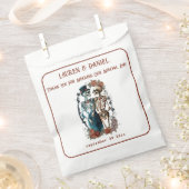 ミニマリストゴシック骨格結婚式の引き出物バッグ フェイバーバッグ (クリップ留めされた状態)