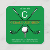 ミニマリストゴルフモノグラムデザインスクエアビジネスカ スクエア名刺 (裏面)