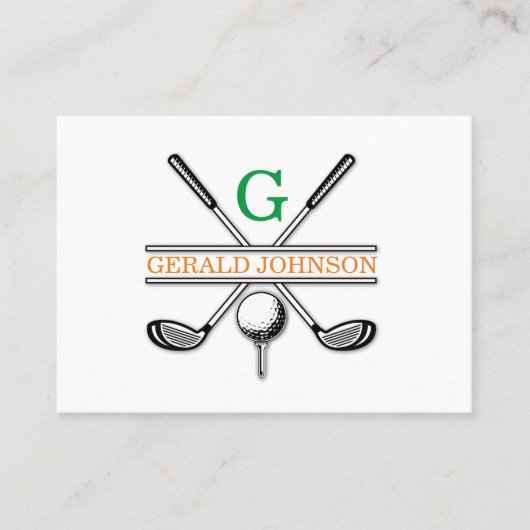 ミニマリストゴルフモノグラムデザイン名刺 名刺 (正面)