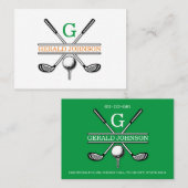 ミニマリストゴルフモノグラムデザイン名刺 名刺 (正面/裏面)