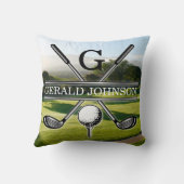 ミニマリストゴルフモノグラムデザイン装飾用クッション クッション (裏面)