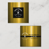 ミニマリストゴルフモノグラムデザイン スクエア名刺 (正面/裏面)