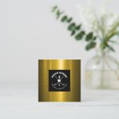 ミニマリストゴルフモノグラムデザイン スクエア名刺 (スタンド正面)