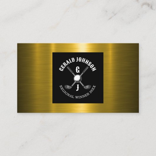 ミニマリストゴルフモノグラムデザイン 名刺 (正面)