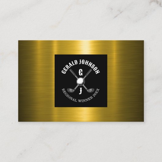 ミニマリストゴルフモノグラムデザイン 名刺 (正面)