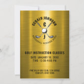 ミニマリストゴルフモノグラムデザイン 招待状 (裏面)