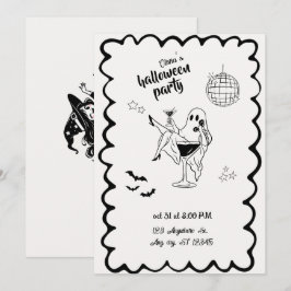 ミニマリストゴーストハロウィンパーティー招待状 招待状
