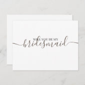 ミニマリストゴールデンブライドメイド結婚式招待状 ポストカード (正面/裏面)