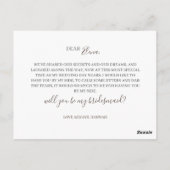 ミニマリストゴールデンブライドメイド結婚式招待状 ポストカード (裏面)