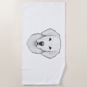 ミニマリストゴールデンレトリバー ビーチタオル (正面)