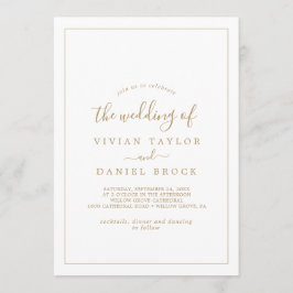 ミニマリストゴールドの結婚式 招待状