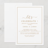 ミニマリストゴールドの「お祝いしよう」招待状 招待状 (正面/裏面)