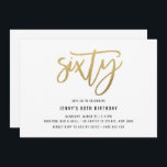 ミニマリストゴールドフォイル60誕生日招待状 招待状<br><div class="desc">このミニマル60th誕生日パーティーの招待状は、目を引く金ゴールドフォイル'60th'文字を特徴とする。金ゴールド箔は質感のみで、箔ではない点に注意し実在てほしい。レイアウト、フォント、文字サイズの変更など、このデザインの高度なカスタマイズを行うには、上クリックの「」ボタカスタマイズンを使用してください。何か連絡質問があれば私に頼む！</div>