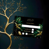 ミニマリストゴールドブラックウェディング 出欠カード