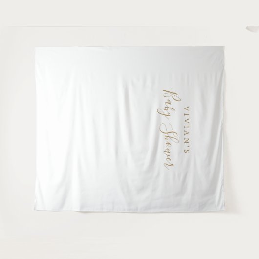 ミニマリストゴールドベビーシャワーフォトプロップ背景 タペストリー (正面(横))