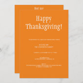 ミニマリストサツマイモパイ感謝祭ディナー 招待状 (正面/裏面)