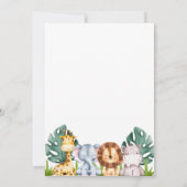 ミニマリストサファリアニマルテーマ写真誕生日 招待状 (裏面)