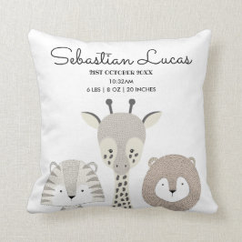 ミニマリストサファリジャングル誕生統計モダン クッション