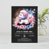 ミニマリストサファリライオン誕生日 招待状 (スタンド正面)