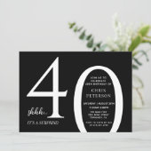 ミニマリストサプライズ40歳の誕生日パーティー 招待状 (スタンド正面)