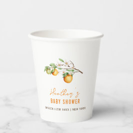 ミニマリストサマーオレンジシトラスベビーシャワー 紙コップ