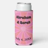 ミニマリストサマーピンクグレープフルーツ結婚式の引き出物 スリム缶クーラー (Seltzer裏面)
