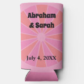 ミニマリストサマーピンクグレープフルーツ結婚式の引き出物 スリム缶クーラー (裏面)