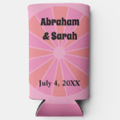 ミニマリストサマーピンクグレープフルーツ結婚式の引き出物 スリム缶クーラー (正面)