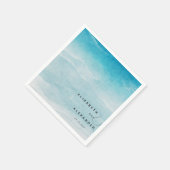 ミニマリストサマーブルー海ビーチ結婚式 スタンダードカクテルナプキン (角)