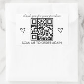 ミニマリストサンキューブティックビジネスQRコード 長方形シール (バッグ)